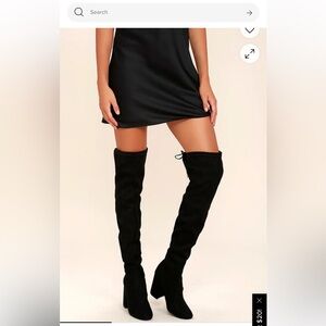 Steve Madden Black Over the Knee Boots with Block Heel